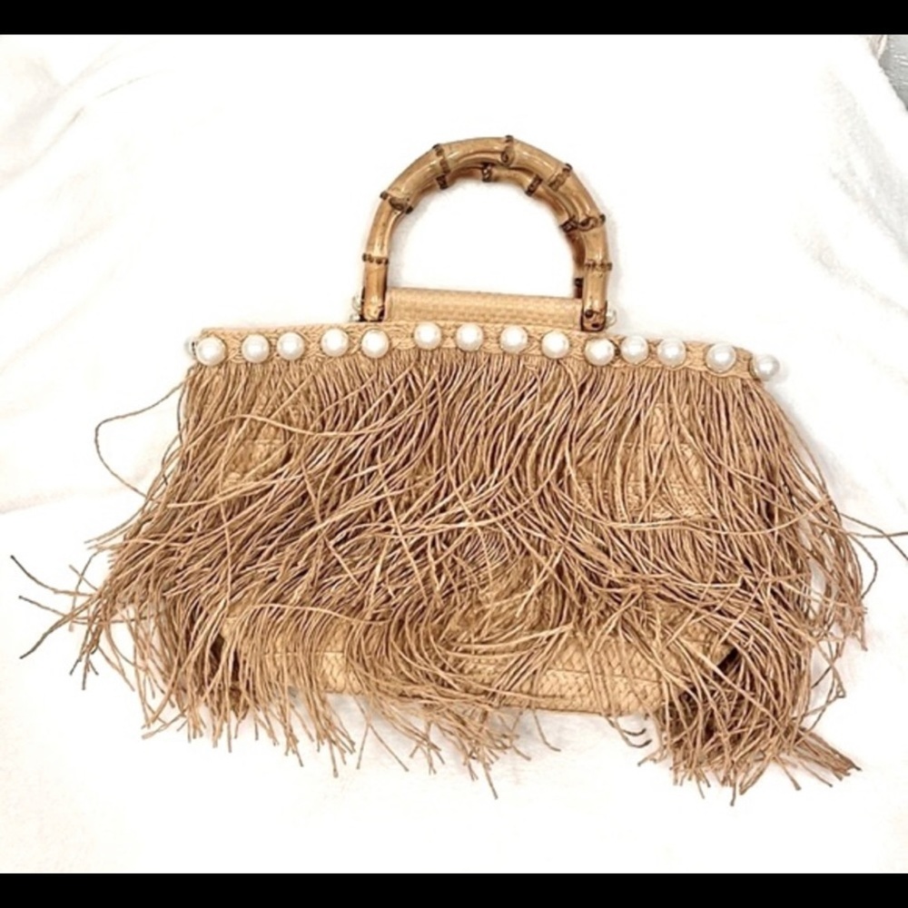 btb Los Angeles KIKI PEARL TOTE BAG in Sand EUC